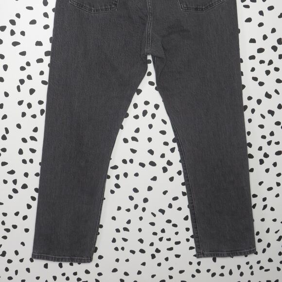 Levi’s Premium Gray Studded Denim High Rise 501 Straight Leg Cropped Jeans - Picture 8 of 14